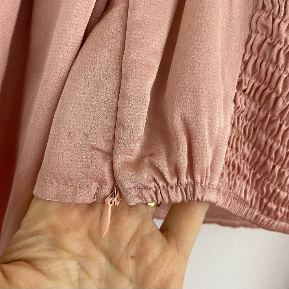 Princess Polly peach satin puff sleeve cropped top - Picture 5 of 6